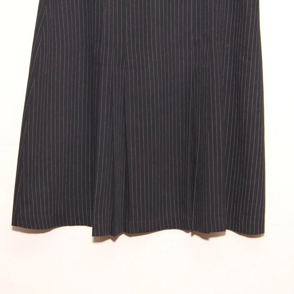 Vintage Cristin Stevens Pleated front Striped Schoolgirl Skirt Size 14